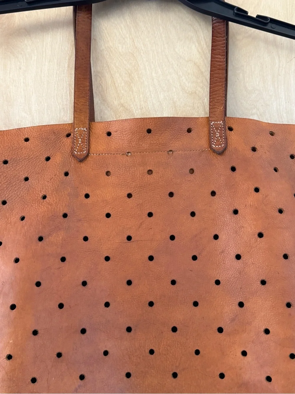 Madewell Perforated Leather Signature Tote – Rich Patina & Character